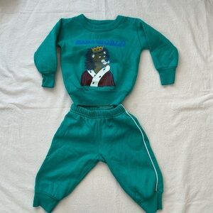 12m Vintage Lion Graphic Kids Sweatshirt and Pants Set